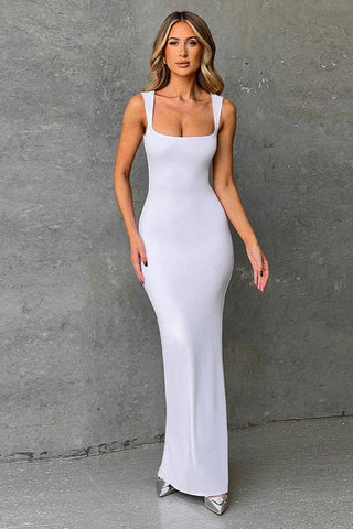 Damen Off-Neck Slim Fit Kleid 