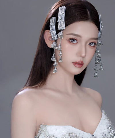 Chinese Style Silk Alloy Zircon Bell Tassel Hairpin
