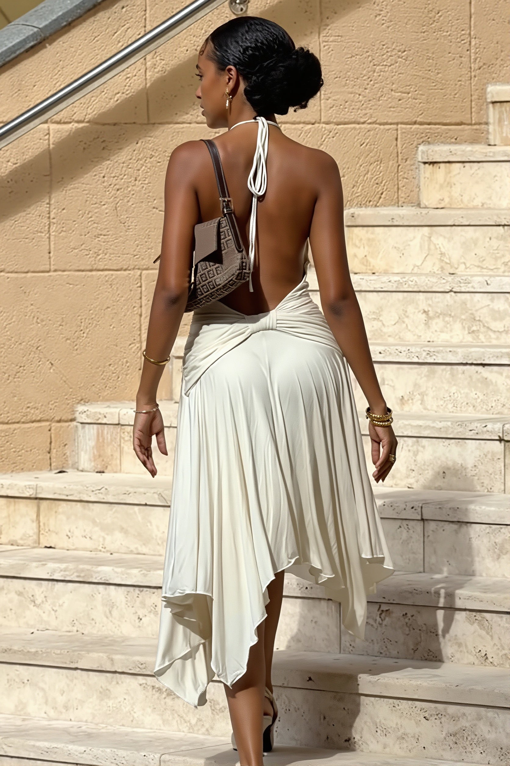 Casual A-Line Halter Maxi Dress