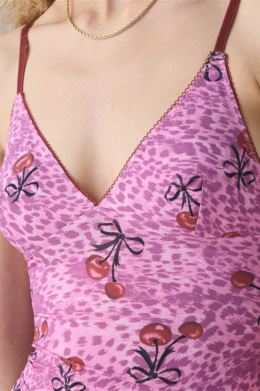 Retro Mesh Slim Lace Cami Top