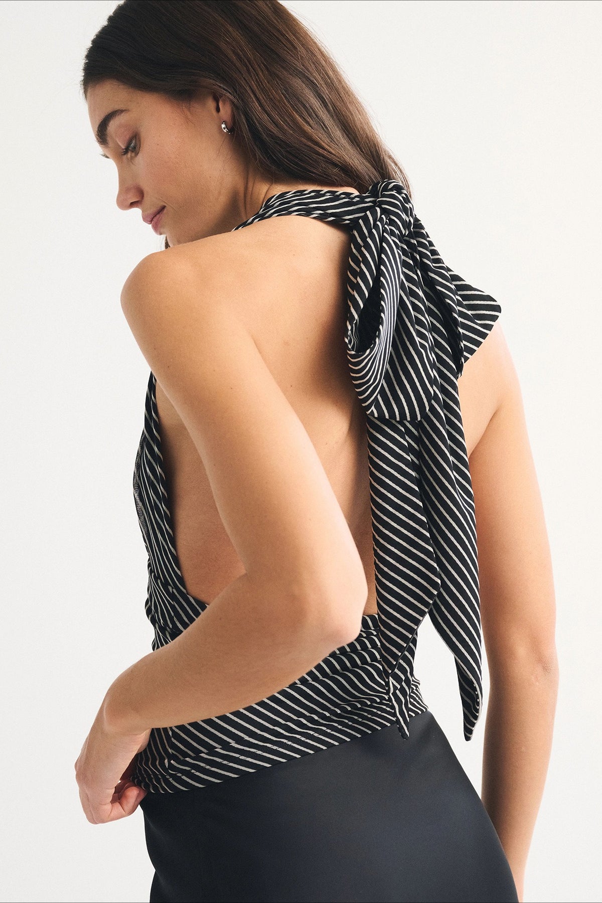 Polka Dot Multiway Tie Mesh Halter Top