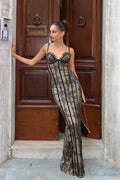 Lace Color Block Sexy Maxi Dress