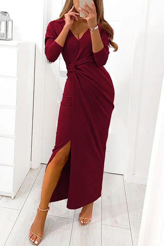 Midikleid mit verdrehtem Schlitz 