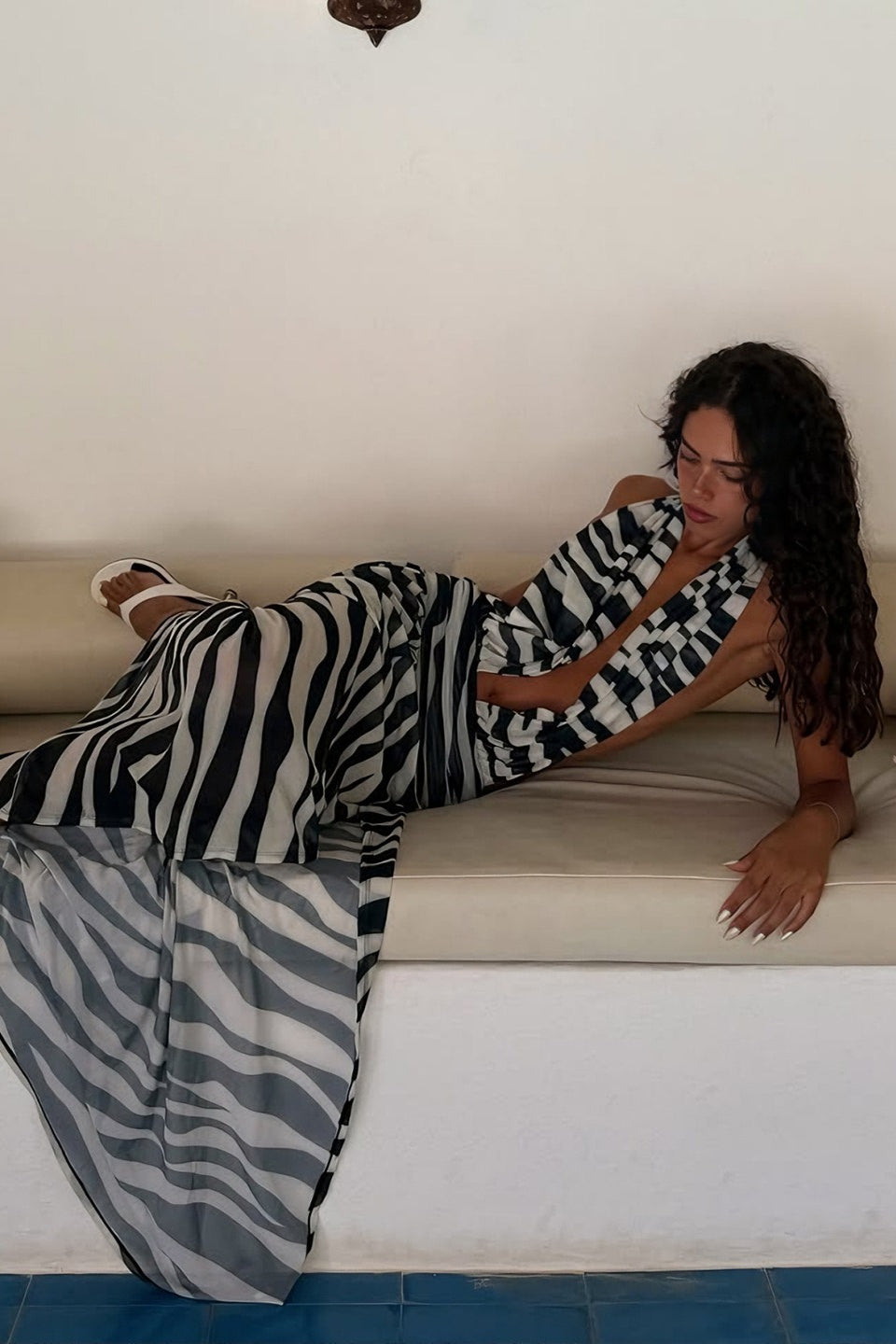 Halter Cutout Back Leopard High Slit Sleeveless Maxi Dress