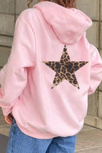 Star Print Loose Fit Pullover Hoodie