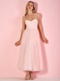Maxi-Abendkleid aus Tüll mit Herzausschnitt und Sternenhimmel