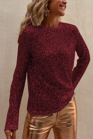 Blusa de manga larga con lentejuelas Keep It Shine 