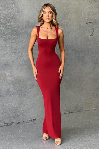 Damen Off-Neck Slim Fit Kleid 