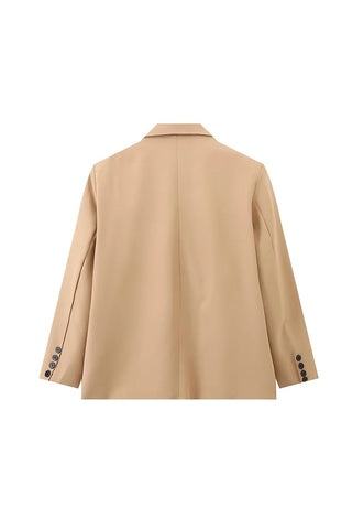 Oversize-Blazer mit Seitenschlitz Stahlblau 