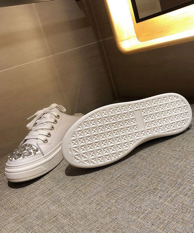 Boutique Rosa Splicing Plattform Slide Sandalen Lace Up Zirkon 