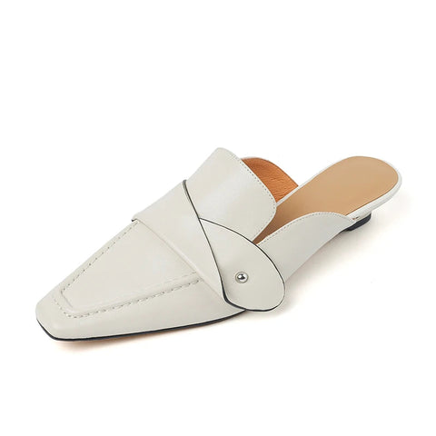 Muller Hausschuhe Frauen Pumps Karree Echtes Leder Hausschuhe Frühling Sommer Concise Casual Arbeits Schuhe Frau Neue Ankunft 