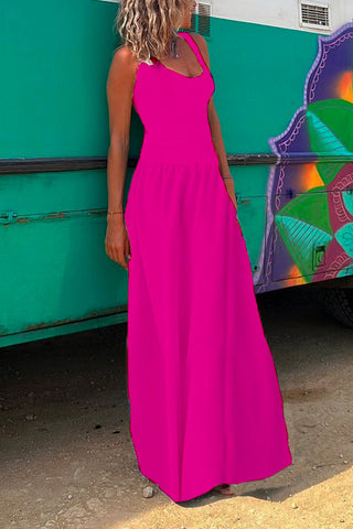 Vestido largo de tirantes finos con espalda descubierta y estampado cruzado de Meridress