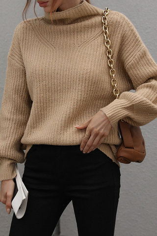 Casual Solid Patchwork Turtleneck Sweaters (6 Colors)