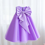 Vestido de primera comunión para niña, vestido formal de princesa, vestido de verano con lazo para fiesta de cumpleaños 