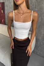 Ruched Mesh Slim Tank Top