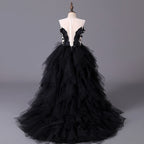 Sommerkleid für Mädchen, luxuriös, mit Schwanenschwanz, Prinzessinnenkleid, Festkleid, Kommunionkleid 