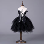 Sommerkleid für Mädchen, luxuriös, mit Schwanenschwanz, Prinzessinnenkleid, Festkleid, Kommunionkleid 
