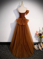 Meerjungfrauen-Tüll-Satin-Trägerloses langes Partykleid Abendkleid Ballkleid