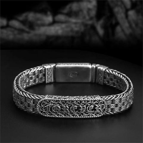 Sterling Silver Woven Rattan Grass Bracelet