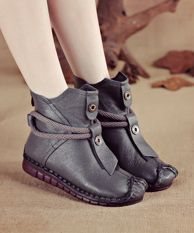 Handgefertigte, bequeme braune Stiefel aus Rindsleder 