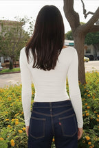 Sexy Lace Patchwork Slim Fit Long Sleeve Tee