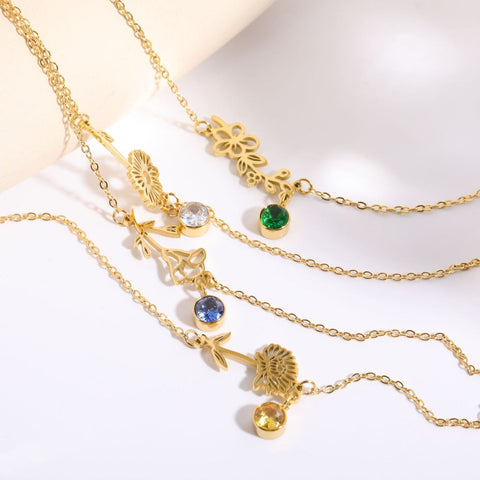 Blossom Birthstone Pendant Necklace - Eternal Bloom Collection