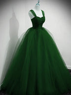 Vestido de fiesta largo de tul con cuentas y hombros descubiertos, vestido de fiesta de tul de corte A, vestido de baile, vestido de quinceañera