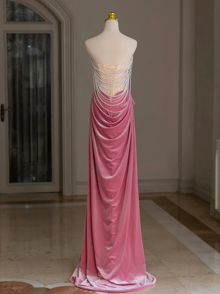 Meerjungfrau Samt Langes Ballkleid Langes Abendkleid