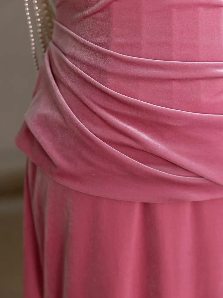 Meerjungfrau Samt Langes Ballkleid Langes Abendkleid