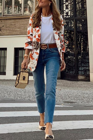 Prendas de abrigo informales con cuello vuelto y estampado de patchwork (3 colores) 