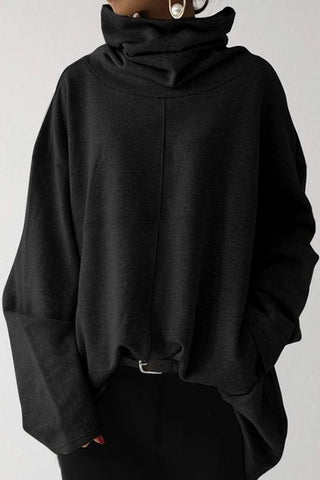 Meridress Vivien Cowl Neck Solid Loose Sweatshirt