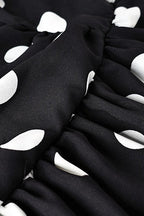 Elegant Polka Dot Strapless Bodycon Maxi Dress