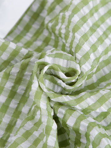 Long Sleeves Loose Buttoned Contrast Color Plaid Pockets Split-Joint Lapel Blouses&Shirts Tops