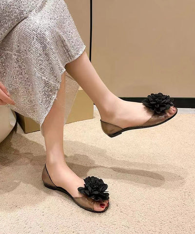 Summer Floral Fish Mouth Flat and Comfortable Sandals