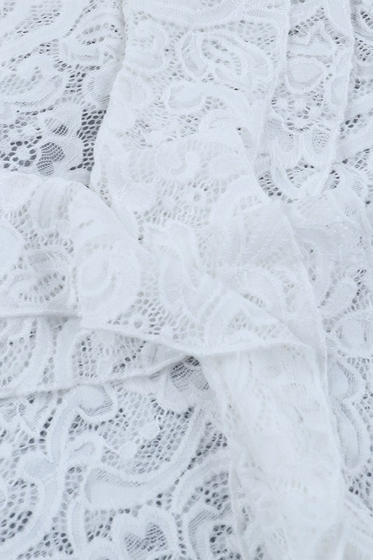 Lace Ruffle Long Sleeve Casual Blouse