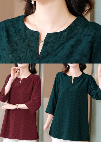 Baumwollblusen mit Mulberry-Print und übergroßen Armbandärmeln 