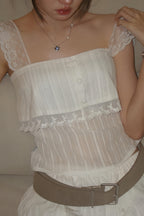 Sheer Square Neck Slim Crop Tank Top