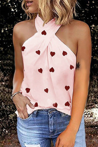 Tops halter con abertura y estampado urbano de moda (7 colores) 