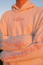 Floral Embroidered Loose Pullover Hoodie