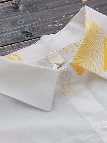 Camisas sueltas de manga larga con estampado de lunares y solapa 