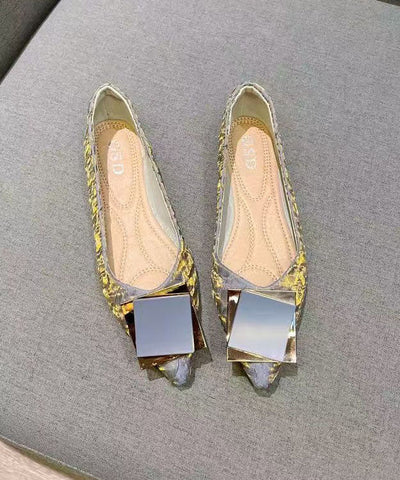 Elegantes zapatos planos con punta puntiaguda y lentejuelas en azul Satia 