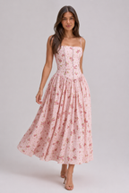 Chic Floral Print Cami Slip Maxi Dress