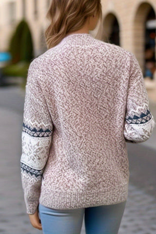 Chic Christmas Turtleneck Snowflake Sweater