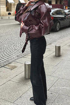 Vintage PU Leather Motorcycle Jacket