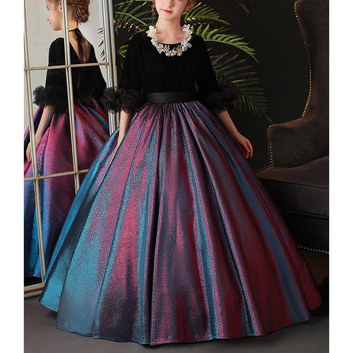 Vestido de primera comunión para niña, estilo retro, de lujo, con vuelo, para fiesta de cumpleaños y desfile. 