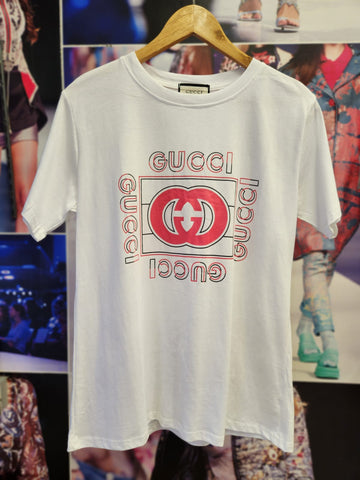 Camiseta GU de algodón y licra estampada 