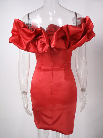 Chic Cupcake Dress Strapless Slit Birthday Party Mini Dresses