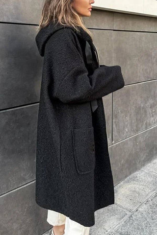 Abrigo midi holgado con capucha y bolsillo con cremallera y estampado animal de Fall Dreaming