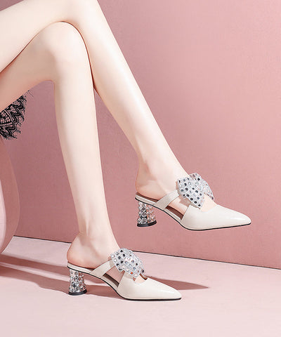 Schwarze, elegante Sandalen mit Schleife und Zirkonia 