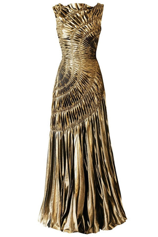 Vestido midi plisado metalizado Camila 